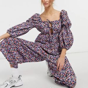 Asos Double Puff Sleeve Jumpsuit